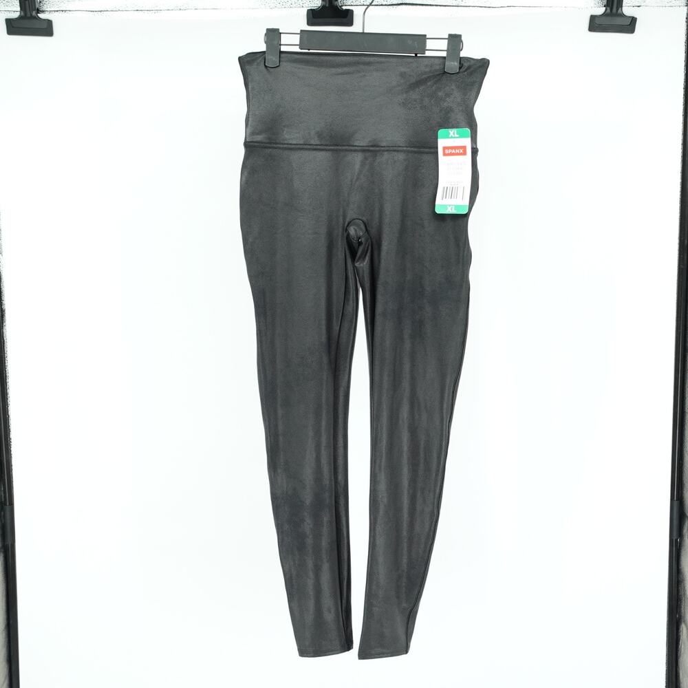 Spanx Faux Vegan Leather Leggings SZ XL Elevated Night Out Baddie Moto Versitle